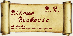 Milana Nešković vizit kartica
